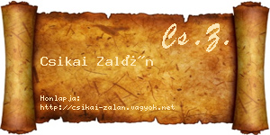 Csikai Zalán névjegykártya