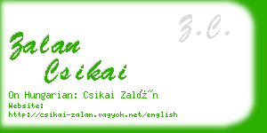 zalan csikai business card